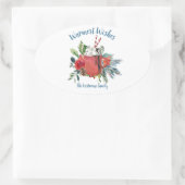 Weihnachtskleber mit heißer Schokolade Ovaler Aufkleber (Tasche)