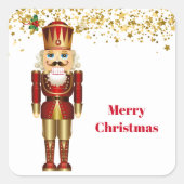 Weihnachtskleber-Nutcracker Quadratischer Aufkleber (Vorderseite)