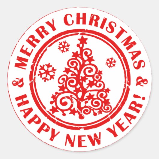 Weihnachtskleber oder Siegel Runder Aufkleber (Vorderseite)