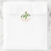 Weihnachtskleber Original Wasserfarbe Mistletoe Runder Aufkleber (Tasche)