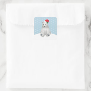 Weihnachtskleber Polar Bär Quadratischer Aufkleber