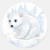 Weihnachtskleber-Polar Bären Classic Round Sticke Runder Aufkleber (Vorderseite)