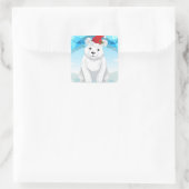 Weihnachtskleber-Polar Quadratischer Aufkleber (Tasche)