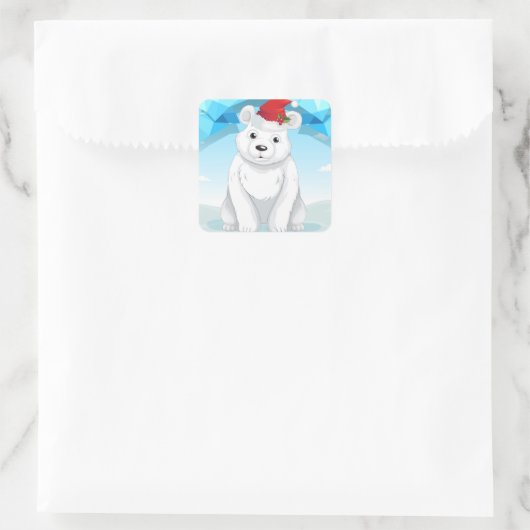 Weihnachtskleber-Polar Quadratischer Aufkleber (Tasche)