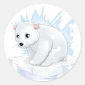 Weihnachtskleber-Polar Runder Aufkleber (Vorderseite)