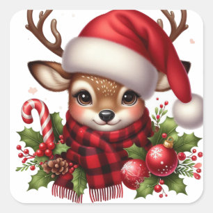 Weihnachtskleber Quadratischer Aufkleber