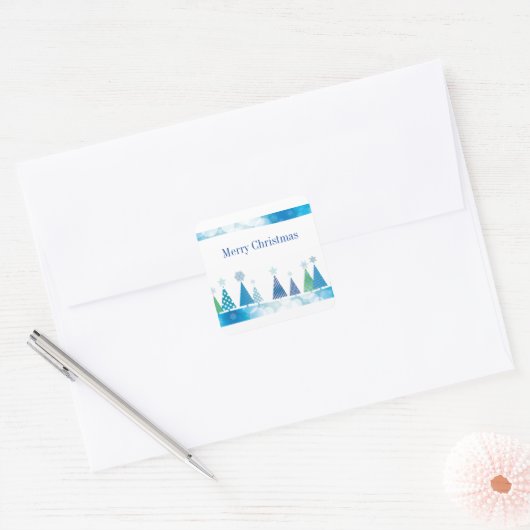 Weihnachtskleber Quadratischer Aufkleber (Umschlag)