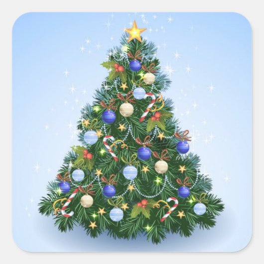 Weihnachtskleber Quadratischer Aufkleber (Vorderseite)