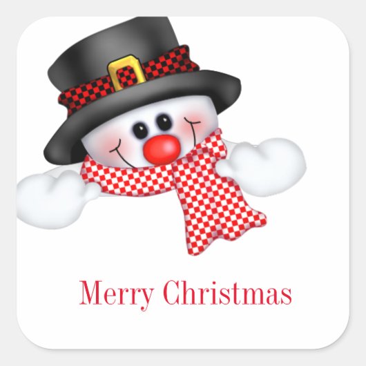 Weihnachtskleber Quadratischer Aufkleber (Vorderseite)