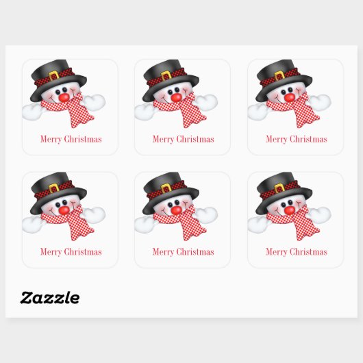 Weihnachtskleber Quadratischer Aufkleber (Blatt)