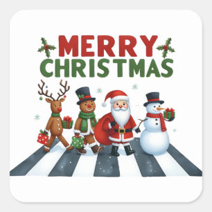 Weihnachtskleber Quadratischer Aufkleber
