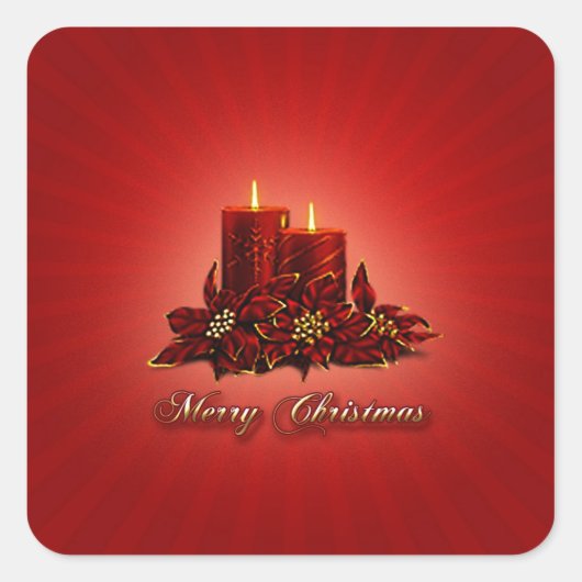 Weihnachtskleber Quadratischer Aufkleber (Vorderseite)