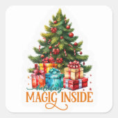 Weihnachtskleber Quadratischer Aufkleber (Vorderseite)