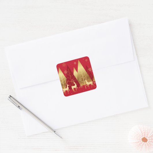 Weihnachtskleber Quadratischer Aufkleber (Umschlag)