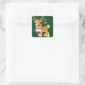 Weihnachtskleber/Rudolph Quadratischer Aufkleber (Tasche)