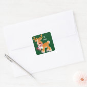Weihnachtskleber/Rudolph Quadratischer Aufkleber (Umschlag)