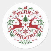 Weihnachtskleber Runder Aufkleber (Vorderseite)