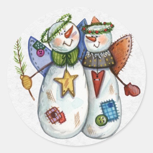 Weihnachtskleber Runder Aufkleber (Vorderseite)