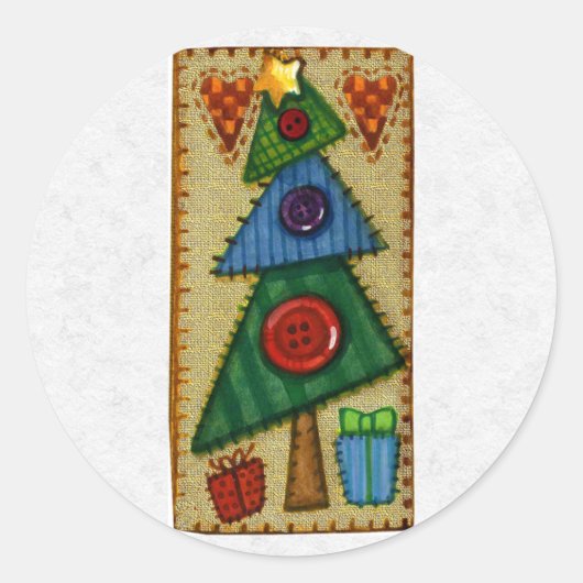 Weihnachtskleber Runder Aufkleber (Vorderseite)