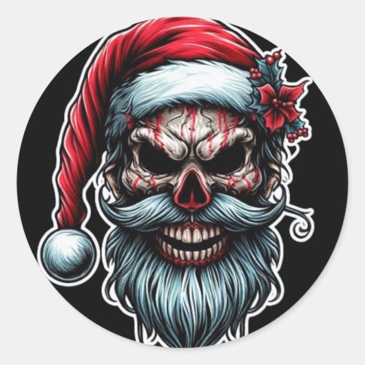 Weihnachtskleber Runder Aufkleber (Vorderseite)