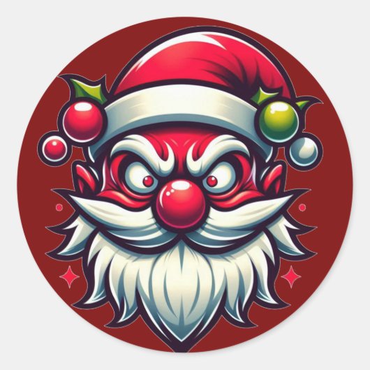 Weihnachtskleber Runder Aufkleber (Vorderseite)