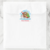 Weihnachtskleber-Santa & Gang-Square-Aufkleber Quadratischer Aufkleber (Tasche)