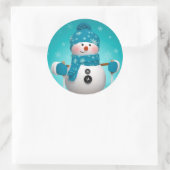 Weihnachtskleber/Schneemann Runder Aufkleber (Tasche)