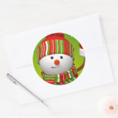 Weihnachtskleber/Schneemann Runder Aufkleber (Umschlag)