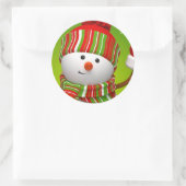 Weihnachtskleber/Schneemann Runder Aufkleber (Tasche)