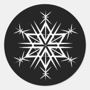 Weihnachtskleber-Snowflake Runder Aufkleber