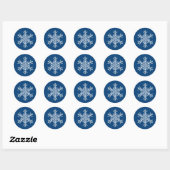 Weihnachtskleber-Snowflake Runder Aufkleber (Blatt)