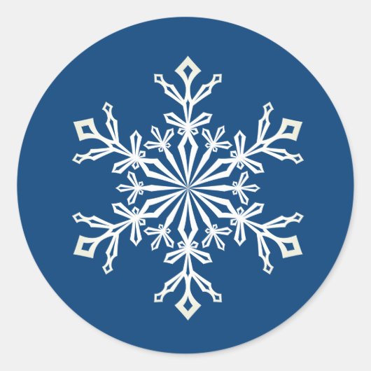Weihnachtskleber-Snowflake Runder Aufkleber (Vorderseite)