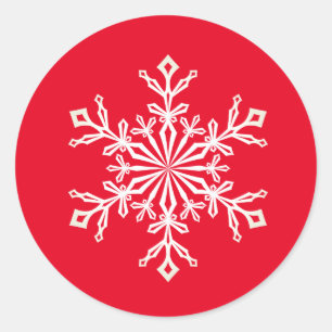Weihnachtskleber-Snowflake Runder Aufkleber