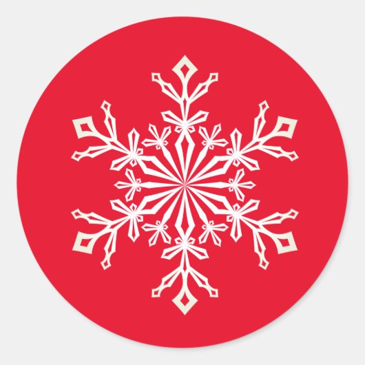 Weihnachtskleber-Snowflake Runder Aufkleber (Vorderseite)