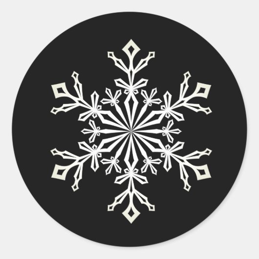 Weihnachtskleber-Snowflake Runder Aufkleber (Vorderseite)