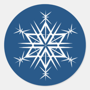 Weihnachtskleber-Snowflake Runder Aufkleber