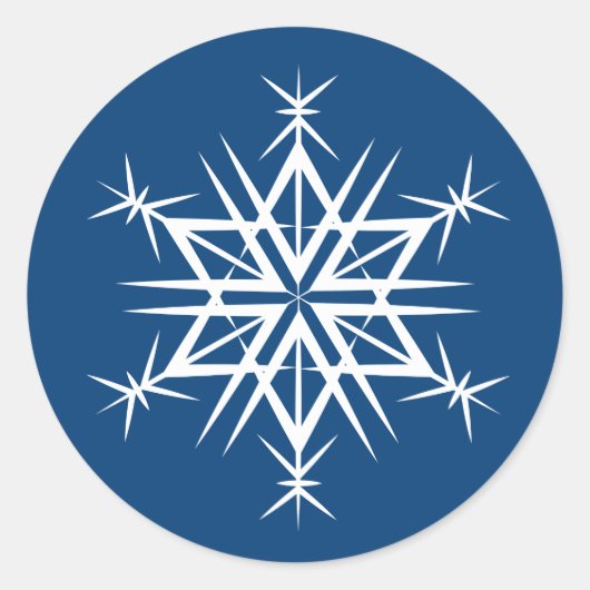 Weihnachtskleber-Snowflake Runder Aufkleber (Vorderseite)
