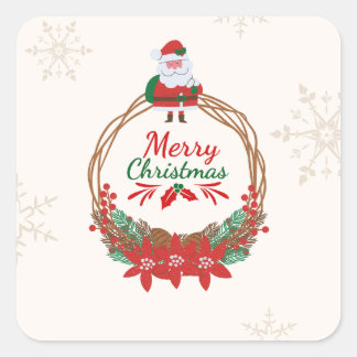 Weihnachtskleber und -marken quadratischer aufkleber