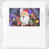 Weihnachtskleber und Reindeers Funny Weihnachtskle Rechteckiger Aufkleber (Tasche)