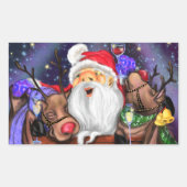 Weihnachtskleber und Reindeers Funny Weihnachtskle Rechteckiger Aufkleber (Vorderseite)