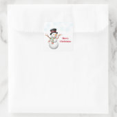 Weihnachtskleber und Snowman Square Sticker (Tasche)