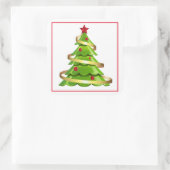 Weihnachtskleber Weihnachtsbaum Quadratischer Aufkleber (Tasche)