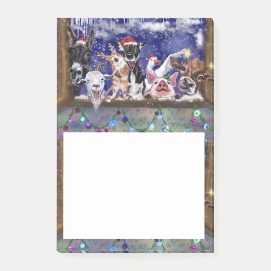 Weihnachtsklebrige Notizen Funny Farm Animal Party (Vorderseite)