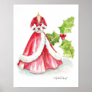 Weihnachtskleid 11x14 von Heather French Henry Poster