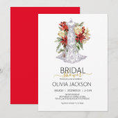 Weihnachtskleid Brautdusche Einladung (Vorne/Hinten)