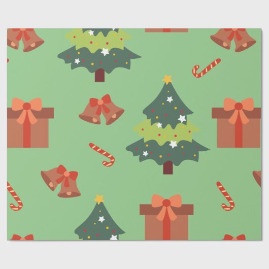 Weihnachtskleid, Geschenke und Candy Cane Geschenkpapier (Flach)