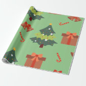 Weihnachtskleid, Geschenke und Candy Cane Geschenkpapier (Ungerollt)