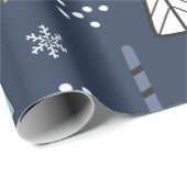 Weihnachtskleid, Schneemann und Schnee mit blauem  Geschenkpapier (Rolleneckpunkt)