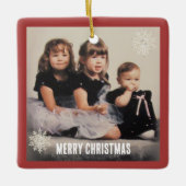 Weihnachtskleider für Töchter Keramikornament (Vorderseite)