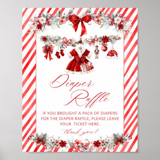 Weihnachtskleidung Baby Dusche Windelwanne Raffel Poster (Vorne)